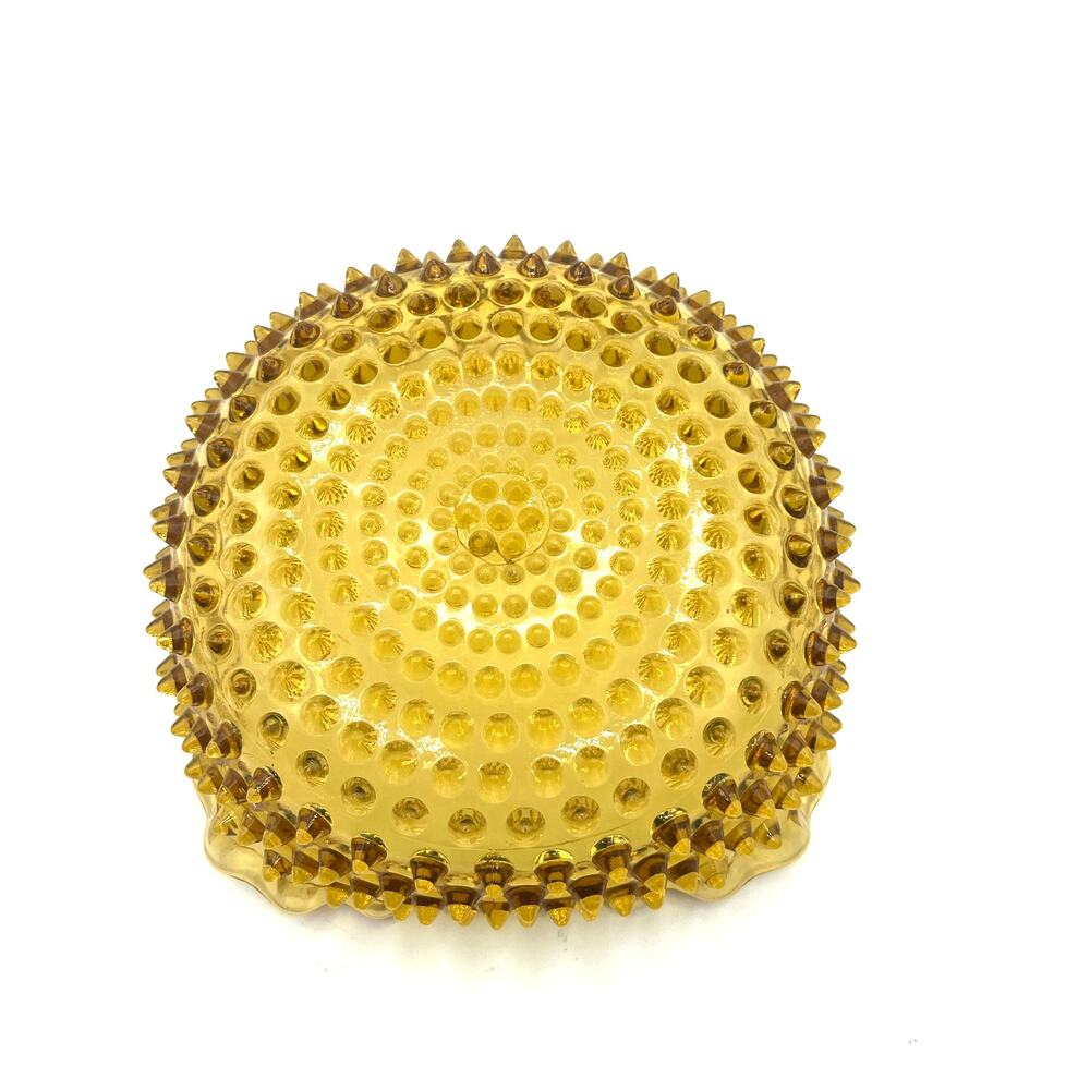 Vintage Amber Hobnail Ruffle Glass Bowl Square Candy‎ Dish - Picture 3 of 6